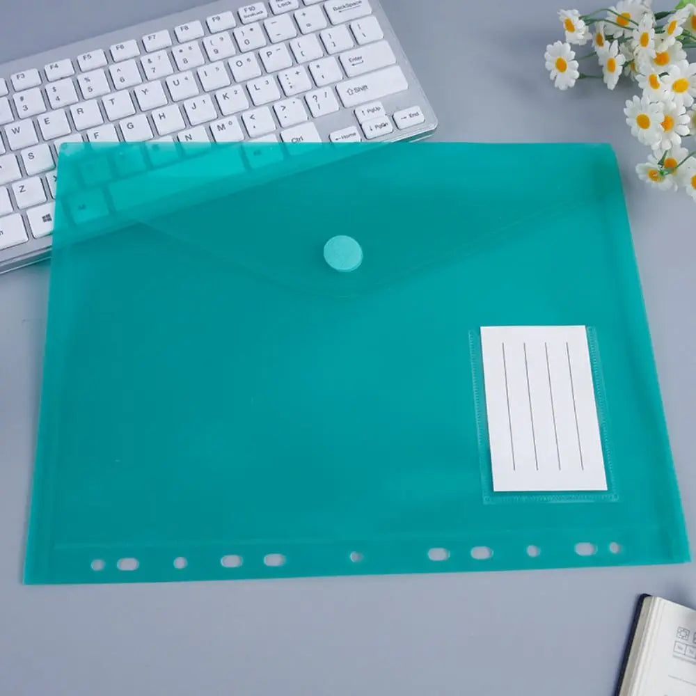 A4 Colorful Transparent File Folders Wallets Document Files With Holes For Ring Binder Folder Envelope Bags For School Office