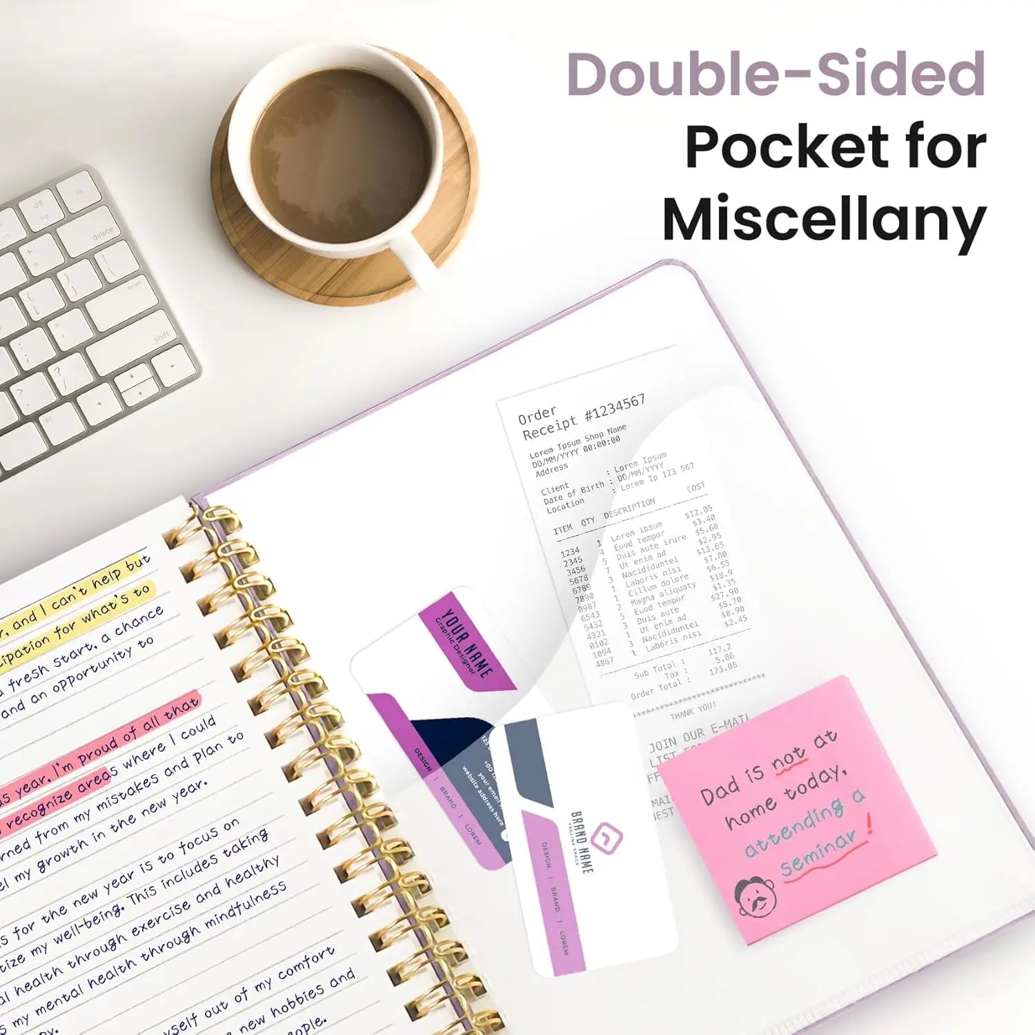 Premium Purple Hardcover Spiral Notebook, 300 Pages B5 College Ruled for Work School Writing Journal