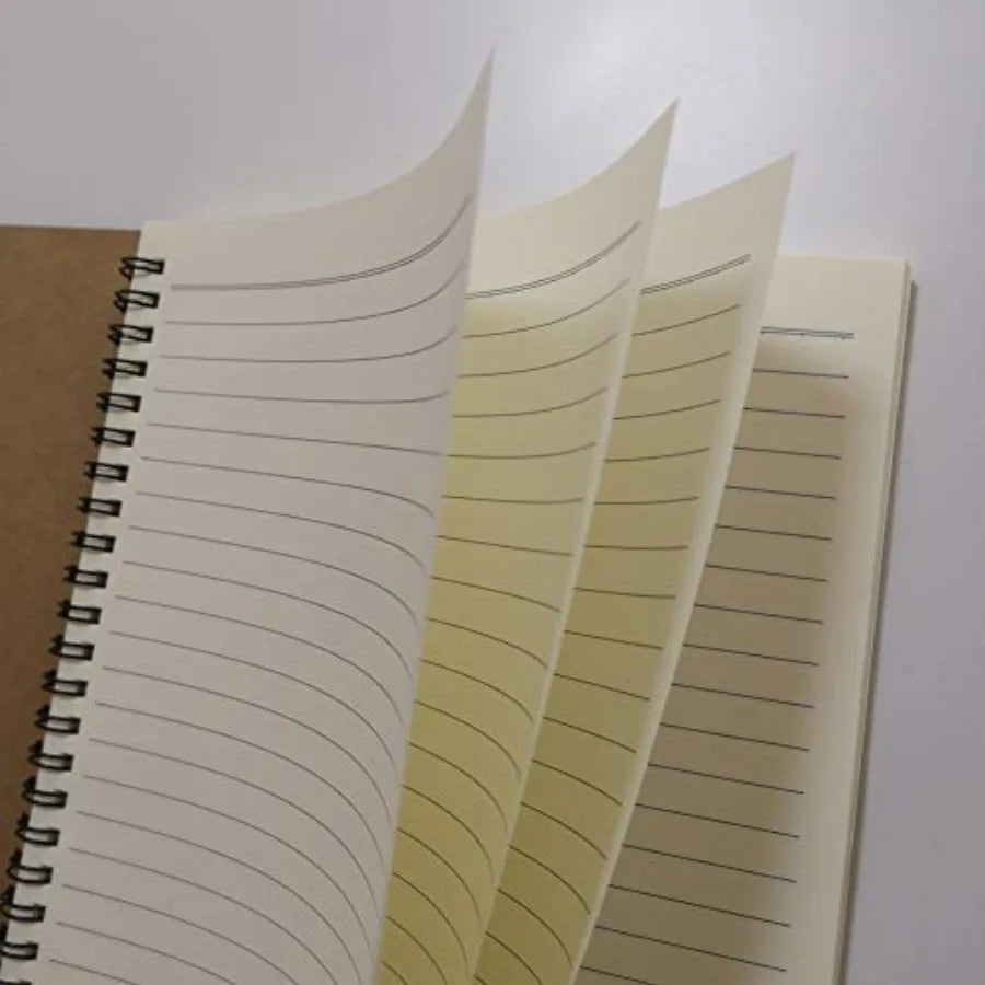 Spiral Notebook/Spiral Journal Lined B5 Hard Kraft Cover Wire Bound Notebook Ruled 70 Sheets 140 Pages 10.5" x 7.3" Brown