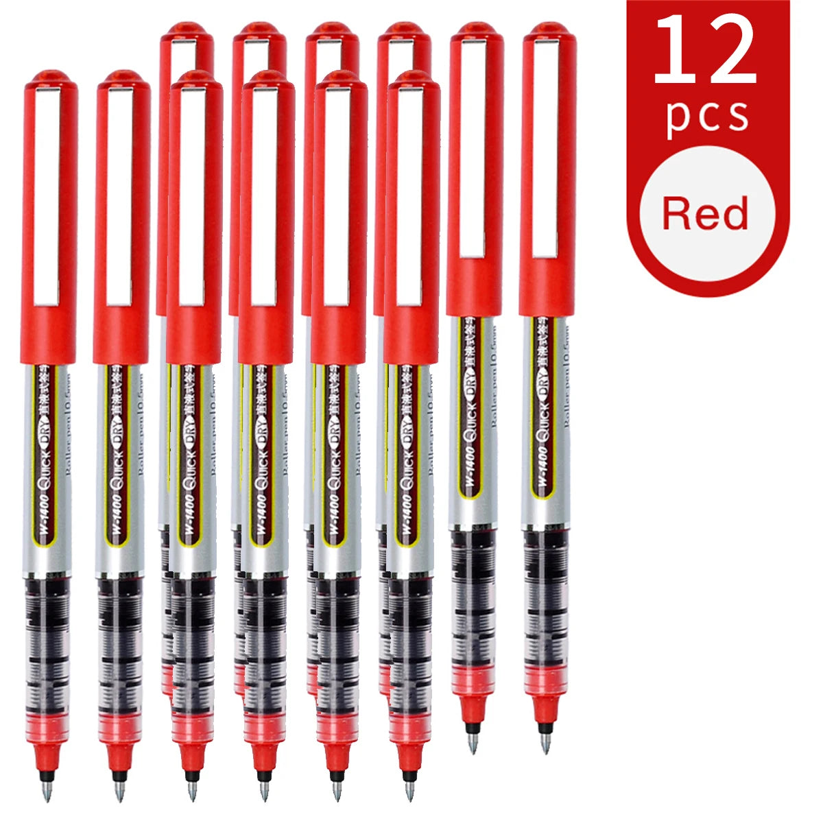 WQN-3/6/12  Roller Ink Pen 0.5mm Quick-Drying Liquid Ink Stick With a Round Blue-Red Black Gel Pen For Writing Notes For Adults