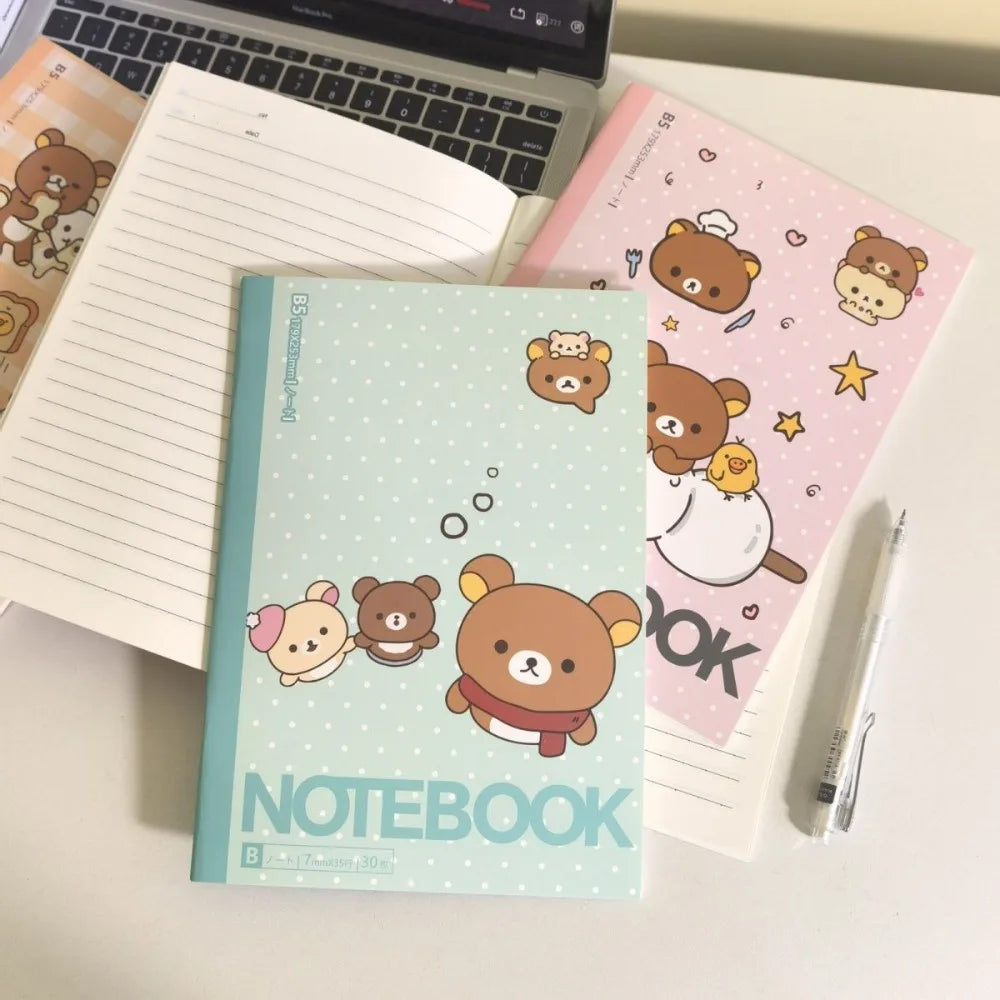 Rilakkuma B5 Notebook Thickened Cute Cartoon Notepad for Student Kawaii Anime Lined Journal School Class Note Taking Stationery