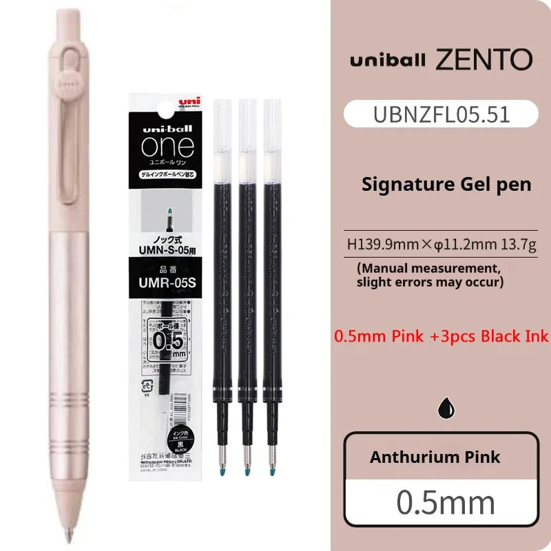 Mitsubishi Uni Ultimate Signature Pen,ZENTO Retractable Metal Gel Pen with Ultra-Smooth Ink Luxurious Feel Useful Writing Tools