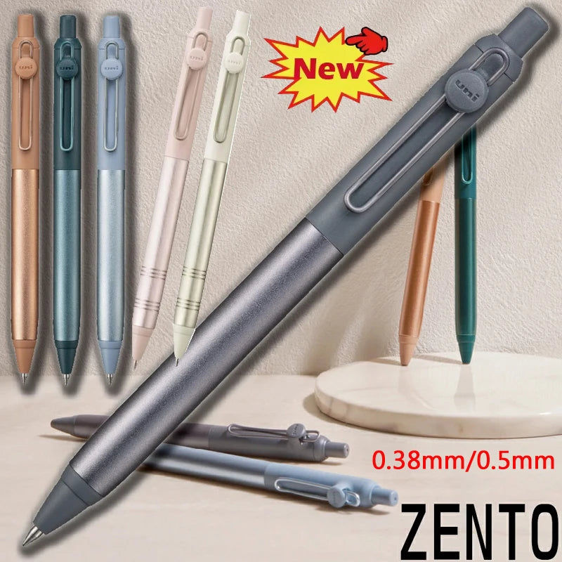 Uni-ball ZENTO Aluminum Grip Metal Pen,0.38/0.5mm Smooth Writing With Original Refills For Academic Exams&Professional Signing