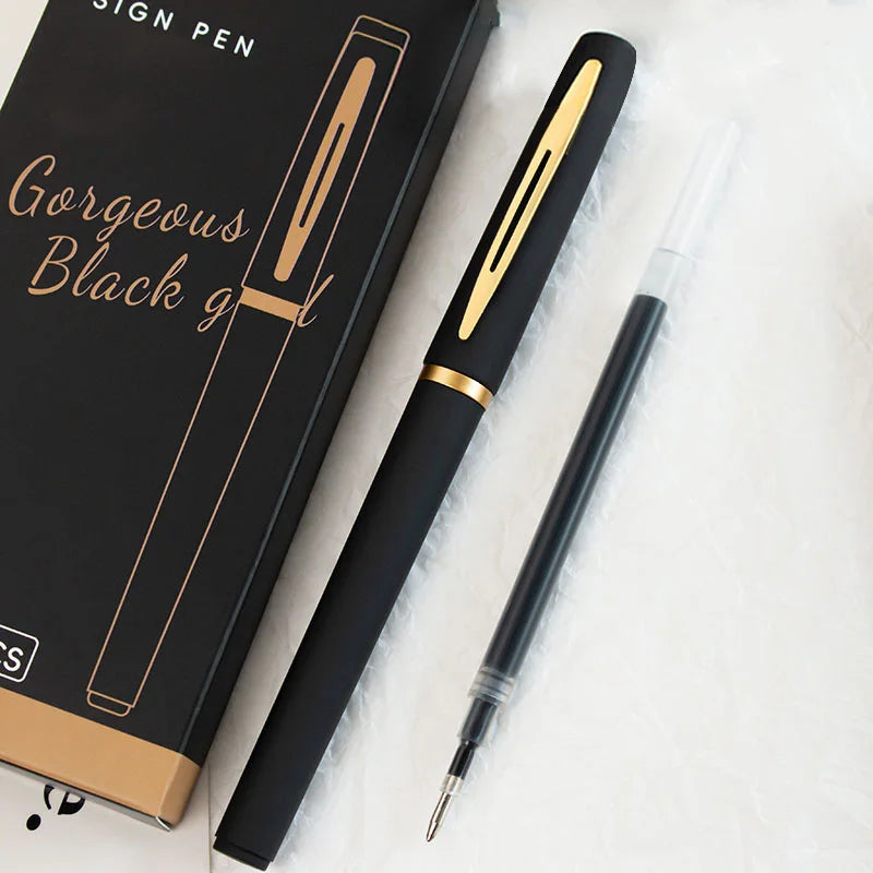 5pcs Large Capacity Gold Metal Pen Clips, 0.5mm/0.7mm/1.0mm, Multiple Specifications, Ink Signature Pens, Office Gel Pens