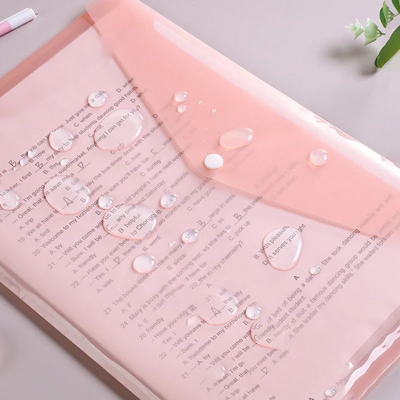 10/30pcs Transparent and Colorful File Envelopes Plastic Folders Office School Home A4 Letter Organizing Papers Storage Tool