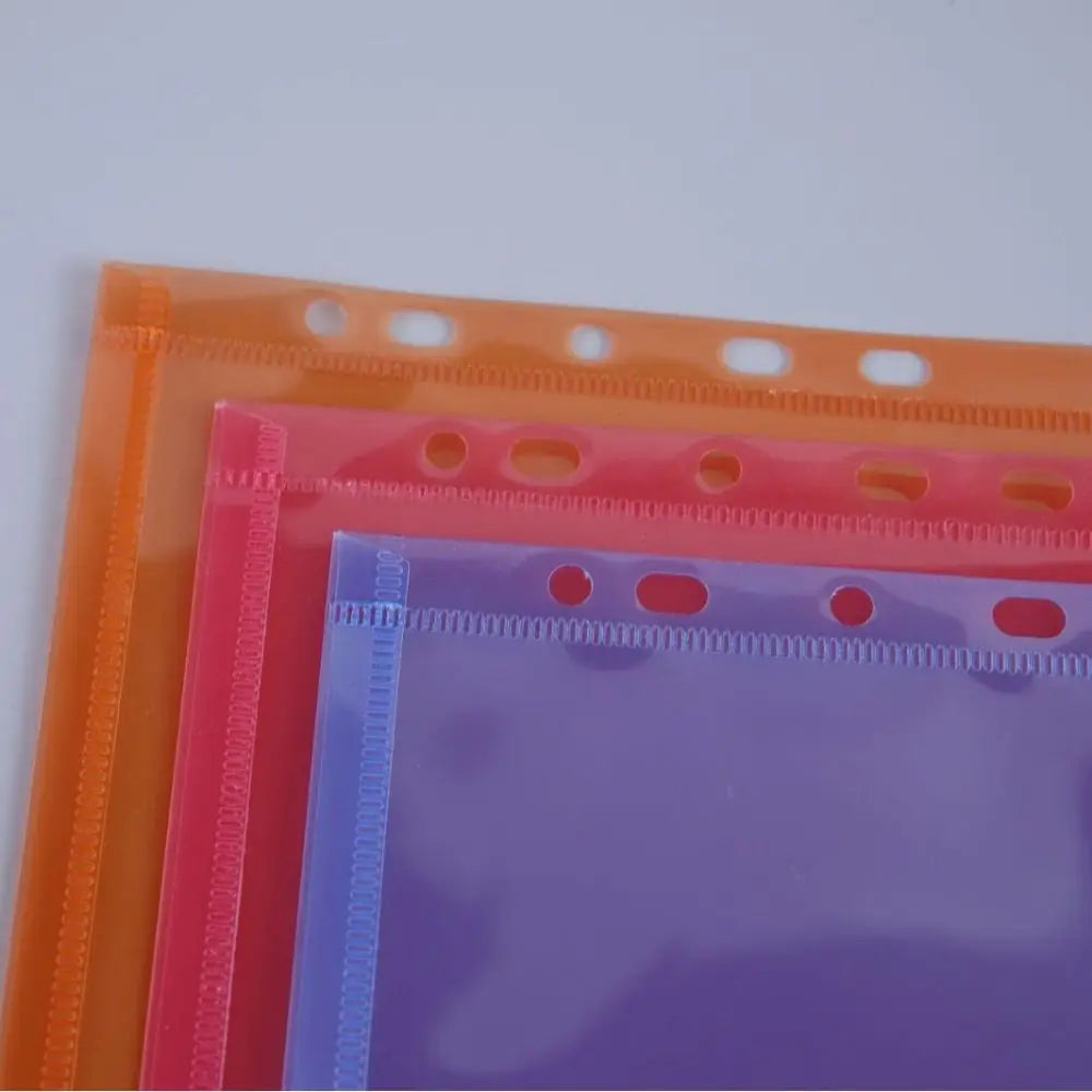 A4 Colorful Transparent File Folders Wallets Document Files With Holes For Ring Binder Folder Envelope Bags For School Office