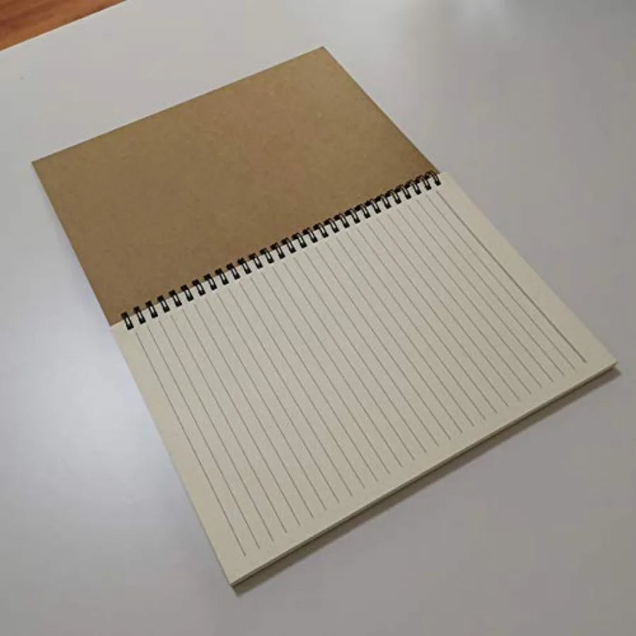 Spiral Notebook/Spiral Journal Lined B5 Hard Kraft Cover Wire Bound Notebook Ruled 70 Sheets 140 Pages 10.5" x 7.3" Brown