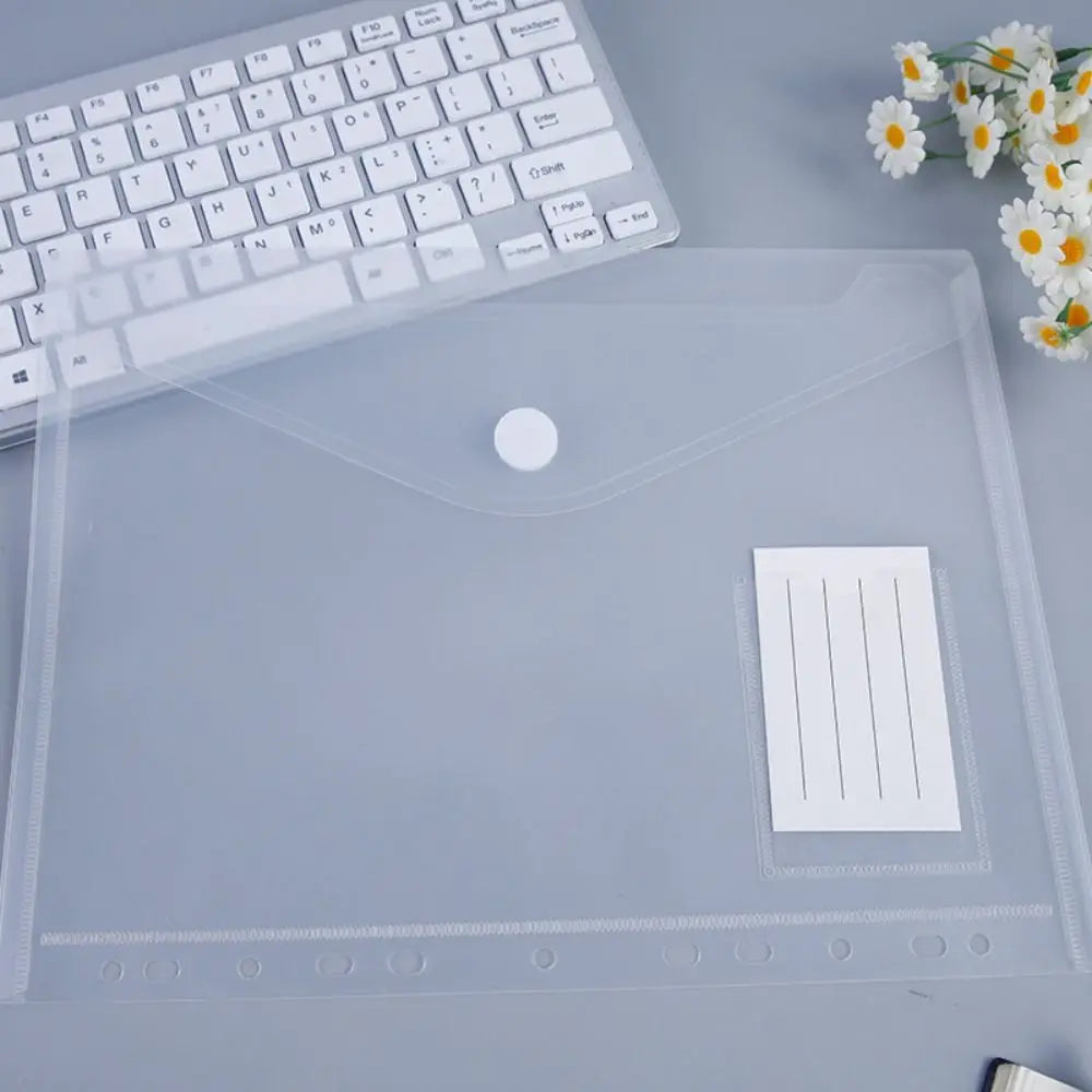 A4 Colorful Transparent File Folders Wallets Document Files With Holes For Ring Binder Folder Envelope Bags For School Office
