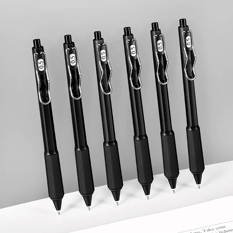 3pcs Low Center of Gravity Click Gel Pen - Black Warrior Pro Writing Tool, Smooth Durable Exam Stationery, Office Study Set