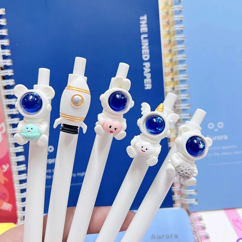 Cute Sweet Astronaut Press Gel Pen Cartoon Planet School Office Supplies Stationery Creative Press Pens