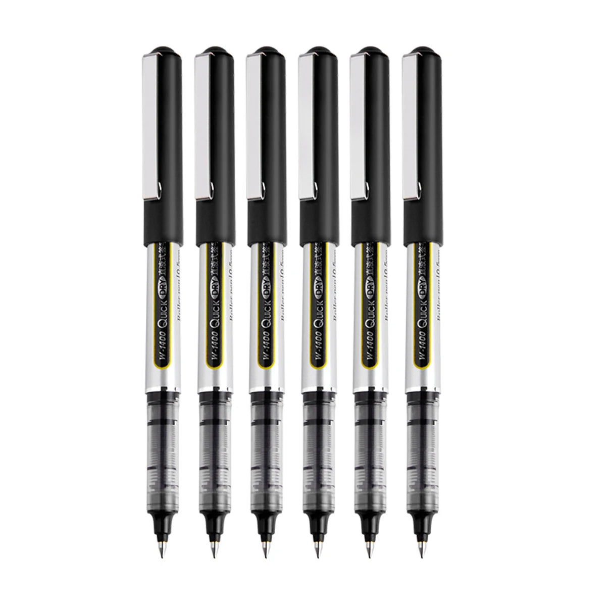 WQN-3/6/12  Roller Ink Pen 0.5mm Quick-Drying Liquid Ink Stick With a Round Blue-Red Black Gel Pen For Writing Notes For Adults