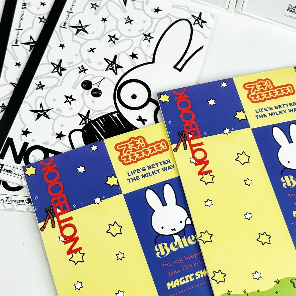 Kawaii Miffy Cute Ins style Graffiti Notebook B5 Cartoon Handbook Office Student Message Notebook Gift Toy for Girl