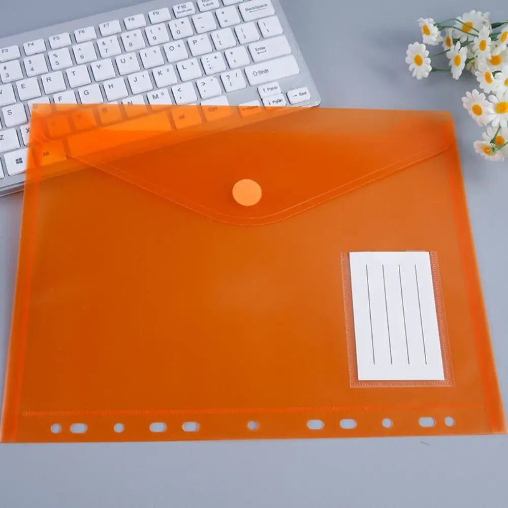A4 Colorful Transparent File Folders Wallets Document Files With Holes For Ring Binder Folder Envelope Bags For School Office