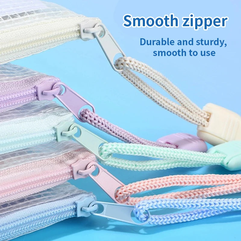 30/10pcs Mesh Zipper Bag Jigsaw Bag Zipper Bag For Organizing Classroom Organization Plastic Zipper Bag 5 Color A4/A5 Size Board