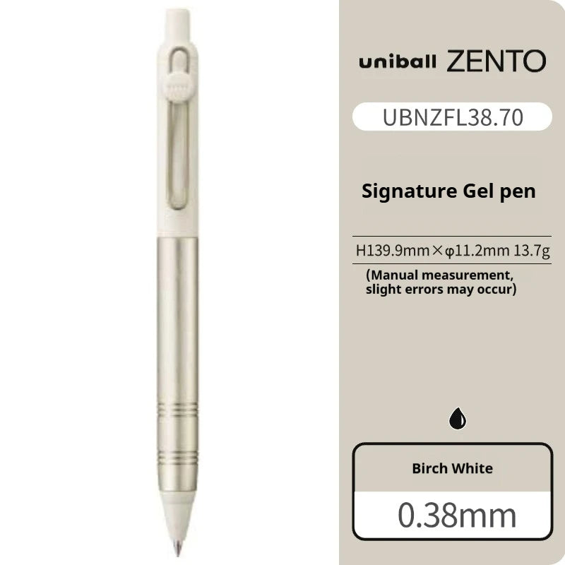 Uni-ball ZENTO Aluminum Grip Metal Pen,0.38/0.5mm Smooth Writing With Original Refills For Academic Exams&Professional Signing