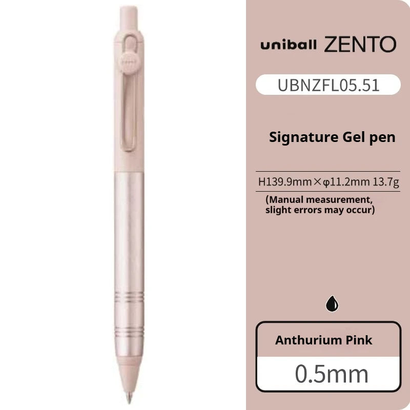 Uni-ball ZENTO Aluminum Grip Metal Pen,0.38/0.5mm Smooth Writing With Original Refills For Academic Exams&Professional Signing
