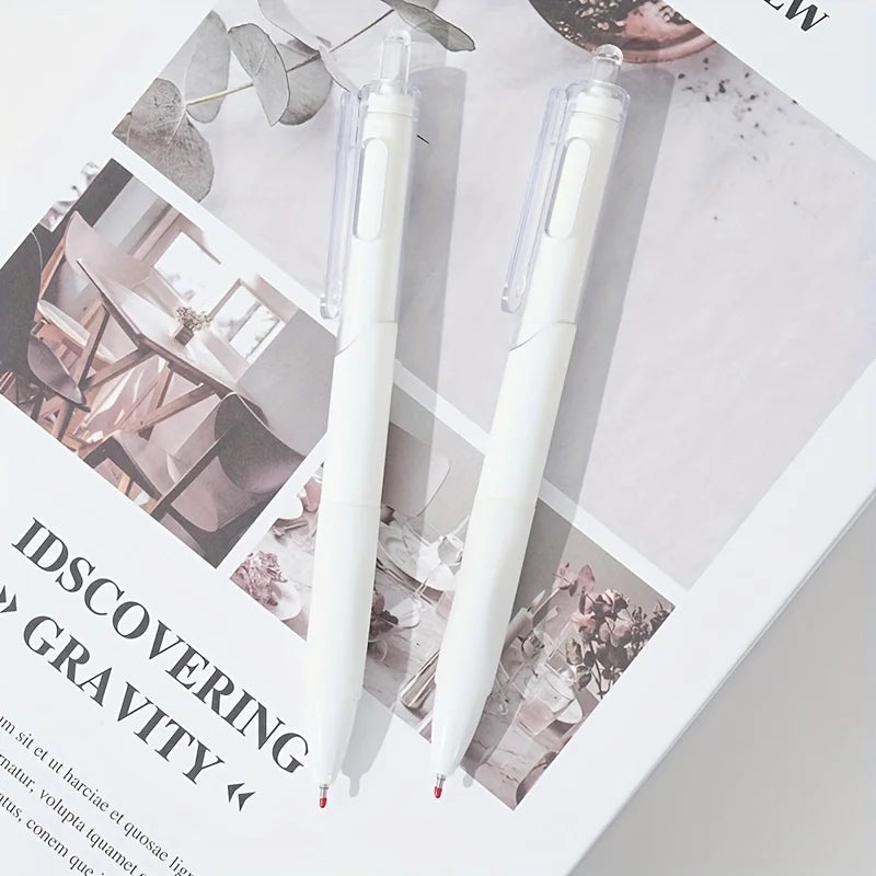 5pcs Retractable Gel Black Ink Rollerball Pens Office White Pen, Back To School, School Supplies, Kawaii Stationery,Writing Pens